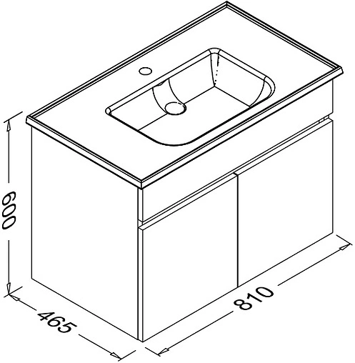 Тумба-умывальник подвесная ISVEA Trio 80 орех 24TRS162080I Тумба-умывальник подвесная ISVEA Trio 80 орех 24TRS162080I