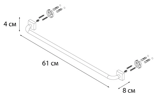 Полотенцедержатель Fixsen Kvadro хром FX-61301