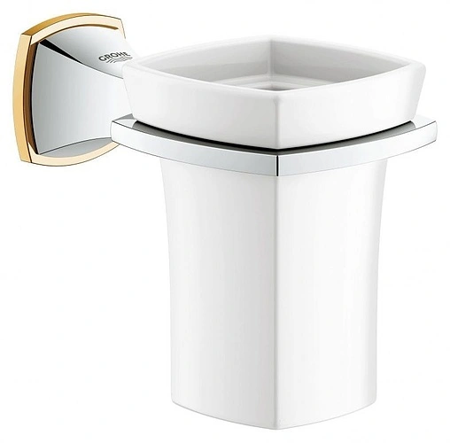 Стакан Grohe Grandera хром/золото/белый 40626IG0