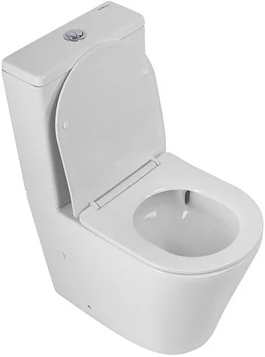 Унитаз-компакт безободковый BelBagno Flay-R Tornado белый BB2149CP-TOR/SC+BB2149T