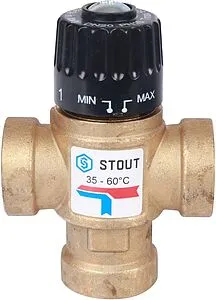 Трехходовой термостатический смесительный клапан ¾&quot; +35...+60°С Kvs 1.6 Stout SVM-0110-166020, 2