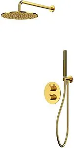 Душевая система с термостатом для душа WHITECROSS Y gold золото YSET08GL Душевая система с термостатом для душа WHITECROSS Y gold золото YSET08GL, 1