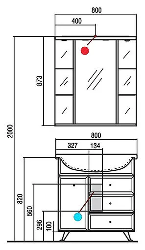 Шкаф-зеркало Aquaton Эмили 80 белый 1A002702EM010