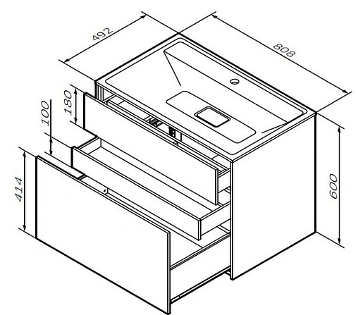 Тумба под умывальник подвесная Am.Pm Inspire 2.0 80 элегантный серый M50AFHX0803EGM