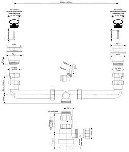 Сифон бутылочный для двойной мойки Mc Alpine MRSK5-A Сифон бутылочный для двойной мойки Mc Alpine MRSK5-A, 2