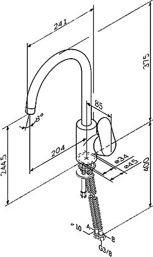 Смеситель для кухни Am.Pm Like хром F8007000