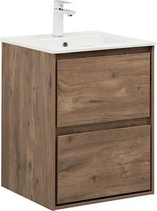Тумба-умывальник подвесная Aquanet Милан 50 дуб рустикальный 00336376+00303190, 1