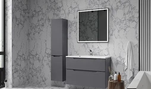 Тумба-умывальник подвесная Raval Wector 90 антрацит Wct.01.90/P/A/MD+4627173210195