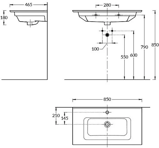 Раковина Kerama Marazzi Piano 85 белый PI.wb.85 Раковина Kerama Marazzi Piano 85 белый PI.wb.85