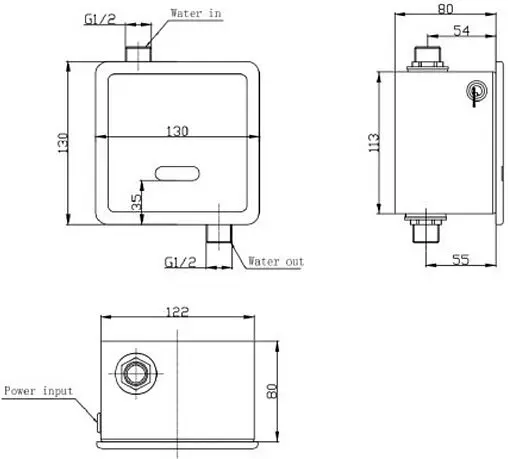 Автоматическое устройство смыва для писсуара ArtCeram хром матовый 801.000.71