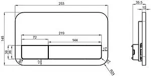 Клавиша смыва для унитаза Villeroy&Boch ViConnect 922490AN черный матовый, 2