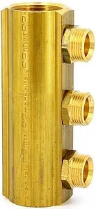 Коллектор распределительный проходной 3 отвода 1¼"в/в x ¾"ек Tiemme 1970068 Коллектор распределительный проходной 3 отвода 1¼"в/в x ¾"ек Tiemme 1970068, 2