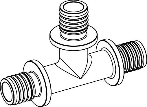 Тройник аксиальный редукционный 20мм x 16мм x 20мм TECEflex 760509