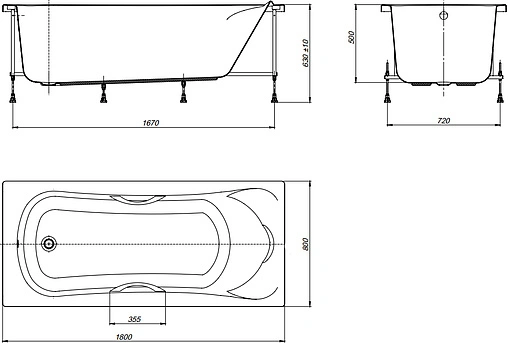 Ванна акриловая Roca BeCool 180x80 ZRU9302782