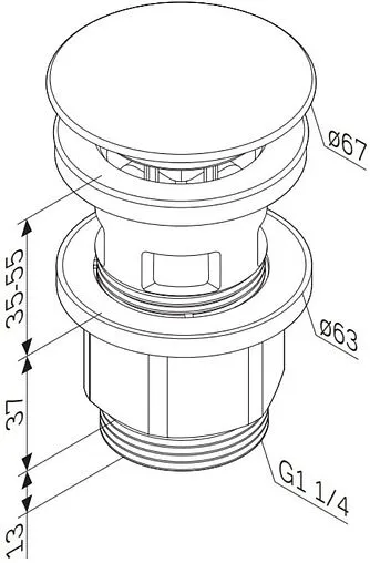 Выпуск автоматический для раковины с переливом Am.Pm белый матовый F0700P33 Выпуск автоматический для раковины с переливом Am.Pm белый матовый F0700P33