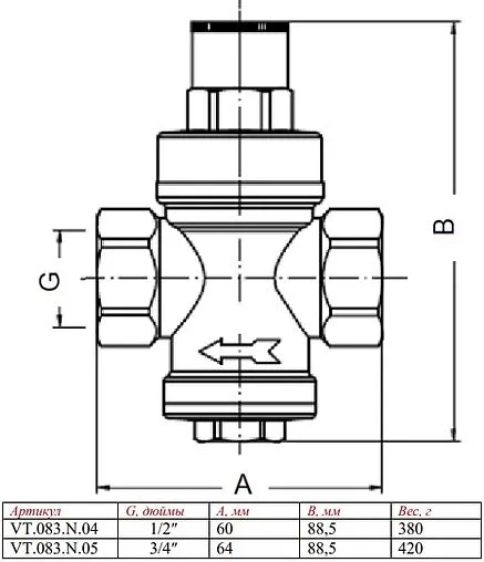 Редуктор давления поршневой ¾" Valtec VT.083.N.05 Редуктор давления поршневой ¾" Valtec VT.083.N.05