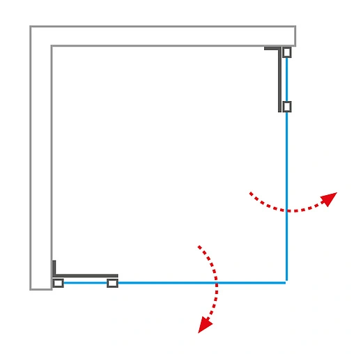 Душевое ограждение 1100x1100мм прозрачное стекло Roltechnik Elegant Neo Line GDO1N+GDO1N/1100*1100 188-1100000-00-02+188-1100000-00-02