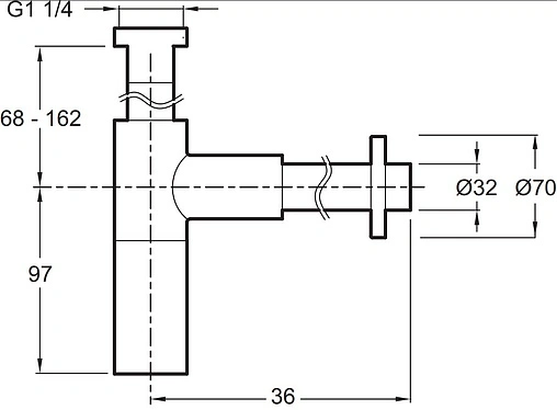 Сифон бутылочный для раковины Jacob Delafon хром E78291-CP