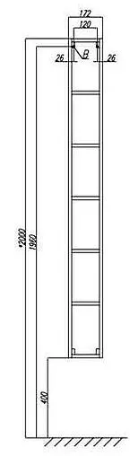 Шкаф-пенал подвесной открытый Aquaton Йорк 20 ясень фабрик 1A171103YOB90