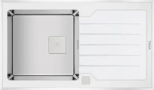 Мойка кухонная Teka Diamond RS15 2B 86 нержавеющая сталь/белое стекло 115100012 Мойка кухонная Teka Diamond RS15 2B 86 нержавеющая сталь/белое стекло 115100012, 1