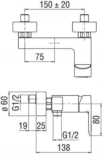Смеситель для душа Nobili New Road хром RD00130CR