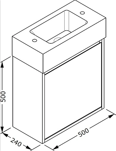 Тумба-умывальник подвесная ISVEA Pro 51 белый 21SFS001050I+10SF50051SV