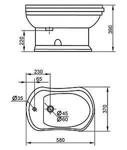 Биде напольное Cezares Laredo белый CZR-620-T, 2