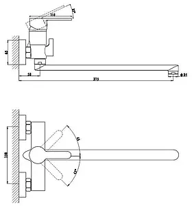 Смеситель для ванны с длинным изливом Gross Aqua Moderna хром 7213278C-35L(F) Смеситель для ванны с длинным изливом Gross Aqua Moderna хром 7213278C-35L(F), 2