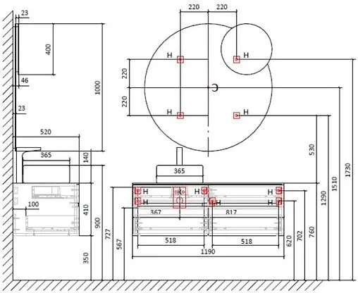 Тумба-умывальник подвесная Raval Decent 120 антрацит Dec.01.120/P/A/RL