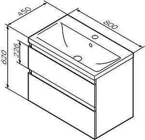 Тумба под умывальник подвесная Am.Pm X-Joy 80 белый/светлое дерево M85AFHX0802WG Тумба под умывальник подвесная Am.Pm X-Joy 80 белый/светлое дерево M85AFHX0802WG, 2