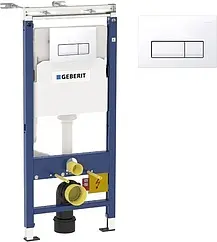 Инсталляция для подвесного унитаза Set 3 в 1 Geberit Duofix Plattenbau 458.125.11.1 с кнопкой Delta 51 белый глянцевый Инсталляция для подвесного унитаза Set 3 в 1 Geberit Duofix Plattenbau 458.125.11.1 с кнопкой Delta 51 белый глянцевый