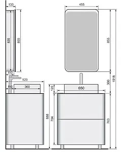 Тумба-умывальник напольная Raval Pure 65 белый Pur.01.65/N/W+641945 Тумба-умывальник напольная Raval Pure 65 белый Pur.01.65/N/W+641945, 2