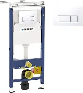Инсталляция для подвесного унитаза Set 3 в 1 Geberit Duofix Plattenbau 458.125.11.1 с кнопкой Delta 51 белый глянцевый Инсталляция для подвесного унитаза Set 3 в 1 Geberit Duofix Plattenbau 458.125.11.1 с кнопкой Delta 51 белый глянцевый, 1
