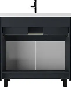 Тумба-умывальник напольная Домино Karat 80 дуб вотан/антрацит DK3211T+4627173210188, 5