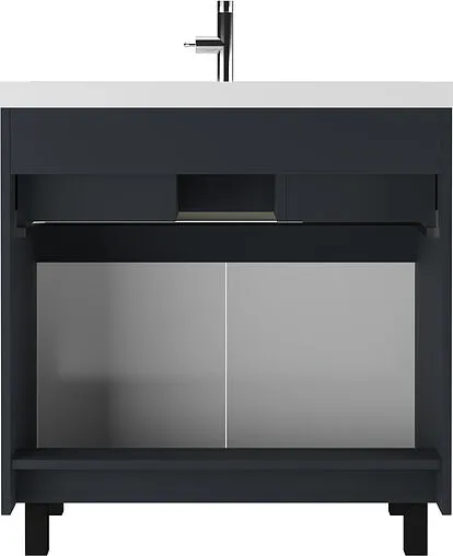 Тумба-умывальник напольная Домино Karat 80 дуб вотан/антрацит DK3211T+4627173210188