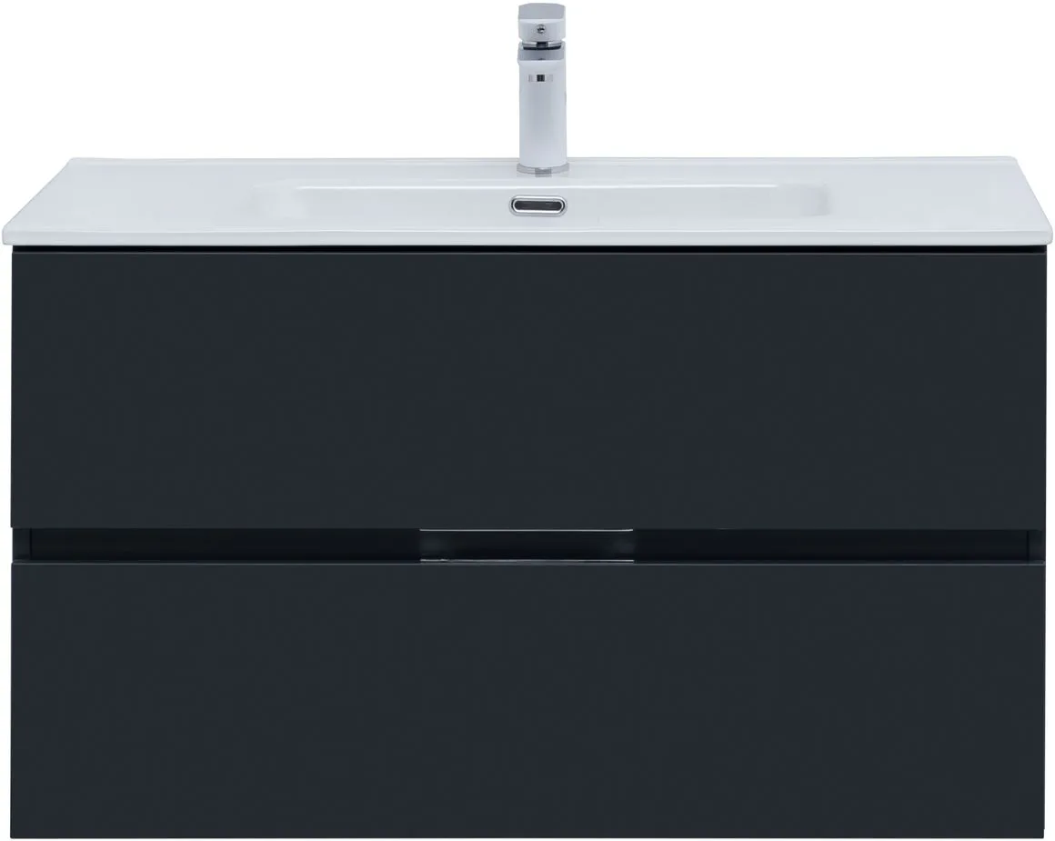 Тумба-умывальник подвесная Aquanet Алвита New 90 антрацит 00303919+00284029