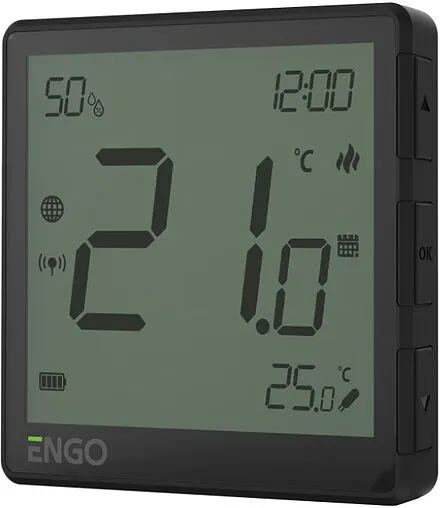 Беспроводной комнатный терморегулятор ZigBee ENGO черный EONE-BATB