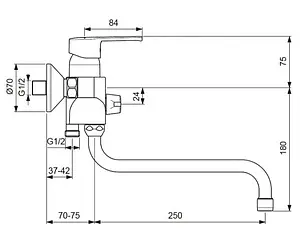 Смеситель для ванны с длинным изливом Vidima Uno хром BA239AA Смеситель для ванны с длинным изливом Vidima Uno хром BA239AA, 2