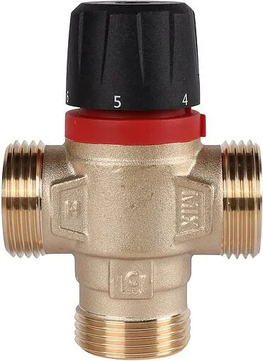 Трехходовой термостатический смесительный клапан 1&quot; +20...+43°С Kvs 2.5 Rommer RVM-0231-254325