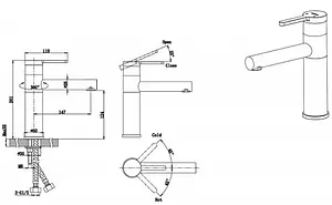 Смеситель для раковины Bravat чёрный матовый F1410445BW-RUS Смеситель для раковины Bravat чёрный матовый F1410445BW-RUS, 2