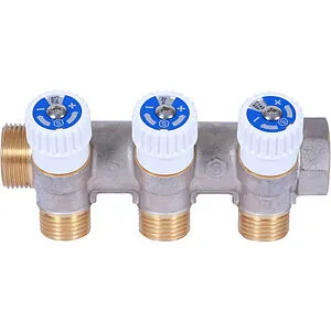 Коллектор регулирующий проходной 3 отвода ¾&quot;в/н x ½&quot;н Stout SMB 6852 341203, 1