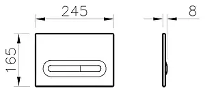 Клавиша смыва для унитаза VitrA Loop T 740-0780 хром глянцевый Клавиша смыва для унитаза VitrA Loop T 740-0780 хром глянцевый, 2
