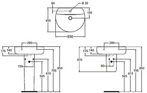 Раковина Ideal Standard Connect Sphere 55 белый E786401 Раковина Ideal Standard Connect Sphere 55 белый E786401, 2