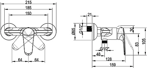 Смеситель для душа Villeroy&amp;Boch O.novo Start хром TVS10530111061