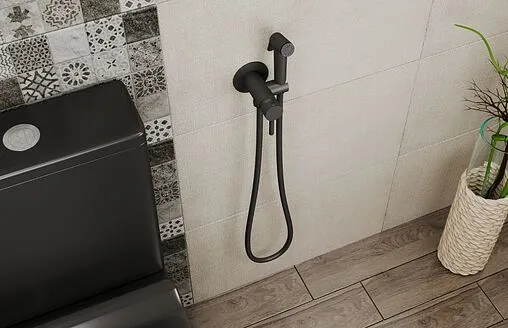 Гигиенический душ со смесителем Bravat чёрный матовый D9151BW-ENG