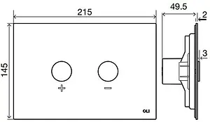 Клавиша смыва для унитаза OLI Blink 878489 черный матовый, 2