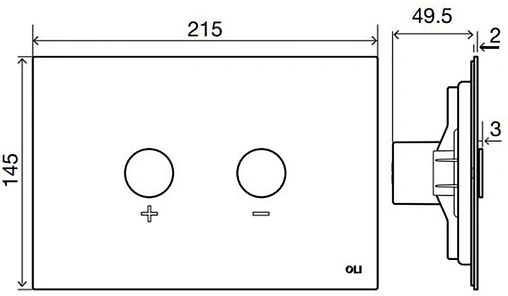Клавиша смыва для унитаза OLI Blink 878489 черный матовый