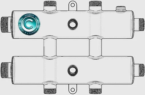 Коллектор распределительный 3 контура 1¼&quot;н x 1&quot;н Север-R-КМ3(Aisi) 1955023