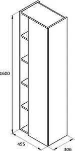 Шкаф-пенал подвесной Roca Etna 45.5 зеркало/белый глянец 857303806 Шкаф-пенал подвесной Roca Etna 45.5 зеркало/белый глянец 857303806, 2