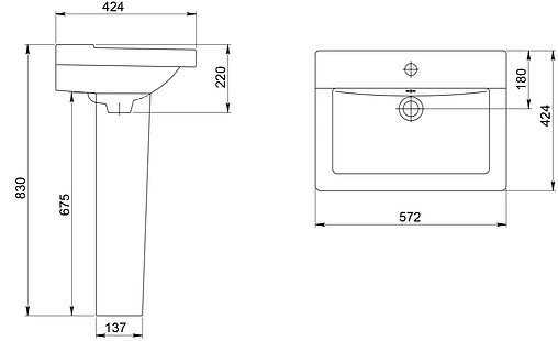 Раковина Santeri Орион 57 белый 1.3110.8.S00.11B.0